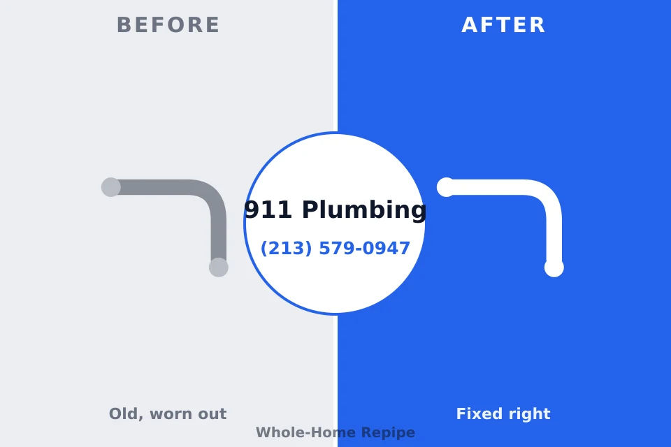 Before and after: plumbing repair Geneva, IN